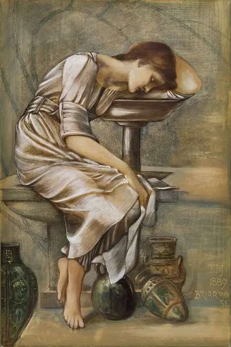 Framed Print : The Briar Rose Series - Study for The Garden Court, 1889. Creator: Sir Edward Coley Burne-Jones Framed Print : The Briar Rose Series - Study for The Garden Court, 1889. Creator: Sir Edward Coley Burne-Jones