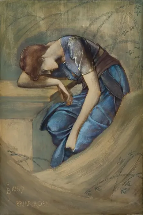 Framed Print : The Briar Rose Series - Study for The Garden Court, 1889. Creator: Sir Edward Coley Burne-Jones Framed Print : The Briar Rose Series - Study for The Garden Court, 1889. Creator: Sir Edward Coley Burne-Jones
