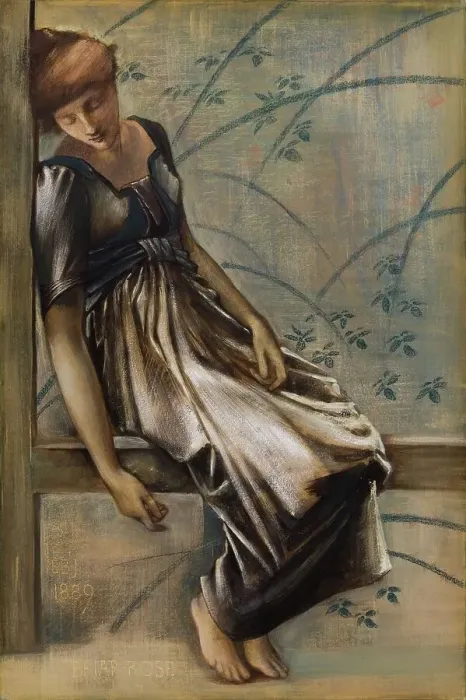 Framed Print : The Briar Rose Series - Study for The Garden Court, 1889. Creator: Sir Edward Coley Burne-Jones Framed Print : The Briar Rose Series - Study for The Garden Court, 1889. Creator: Sir Edward Coley Burne-Jones