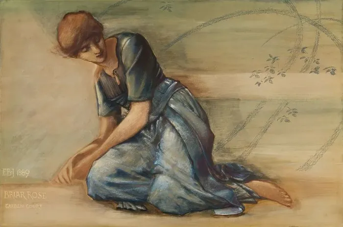 Framed Print : The Briar Rose Series - Study for The Garden Court, 1889. Creator: Sir Edward Coley Burne-Jones Framed Print : The Briar Rose Series - Study for The Garden Court, 1889. Creator: Sir Edward Coley Burne-Jones