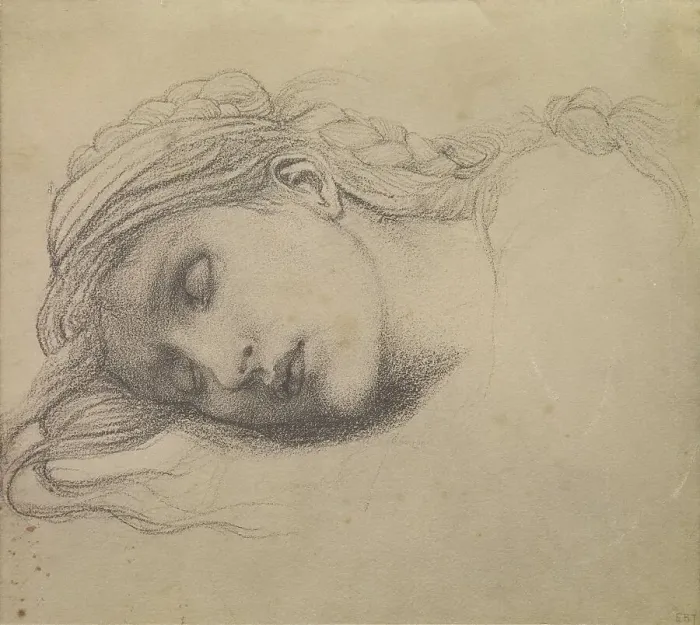 Framed Print : The Briar Rose Series - Study of a Sleeping Maiden for The Garden Court, c1880s, (20th Century). Creator: Unknown Framed Print : The Briar Rose Series - Study of a Sleeping Maiden for The Garden Court, c1880s, (20th Century). Creator: Unknown