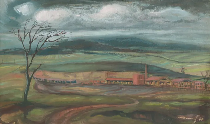 Framed Print : Brick factory near Kosice, 1948. Creator: Peter Konecny