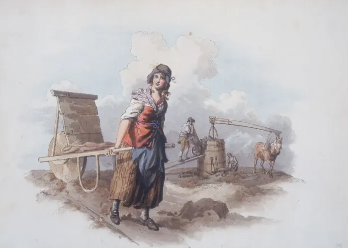 Framed Print : Brick Maker, 1808. Artist: William Henry Pyne Framed Print : Brick Maker, 1808. Artist: William Henry Pyne