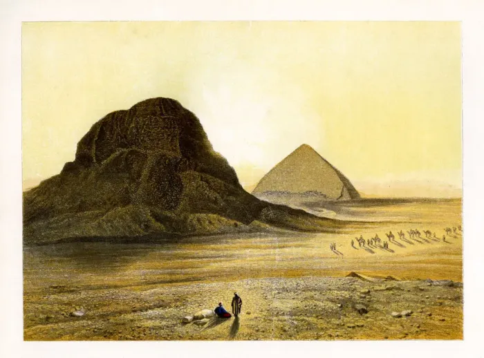 Framed Print : Brick Pyramids of Dashur, Egypt, c1870. Artist: W Dickens Framed Print : Brick Pyramids of Dashur, Egypt, c1870. Artist: W Dickens
