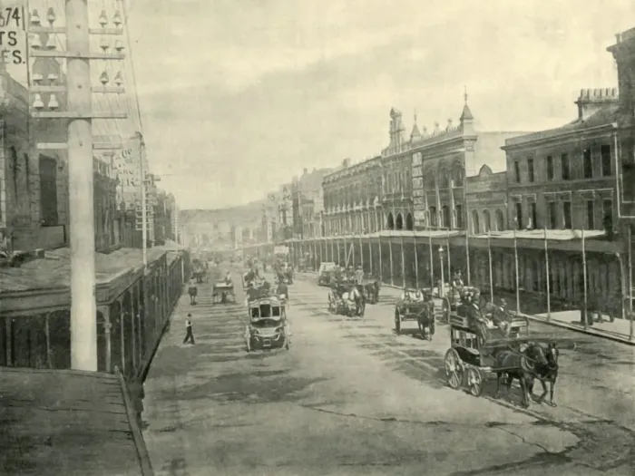 Framed Print : Brickfield Hill, Sydney, 1901. Creator: Unknown Framed Print : Brickfield Hill, Sydney, 1901. Creator: Unknown