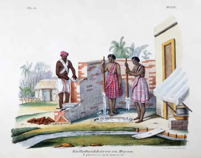 Framed Print : Bricklayer, 1828. Artist: Marlet et Cie Framed Print : Bricklayer, 1828. Artist: Marlet et Cie