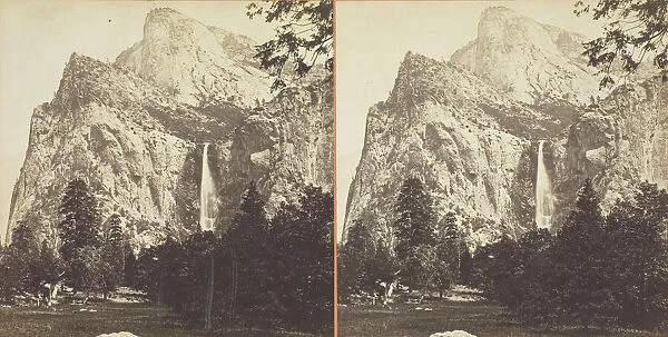 The Bridal Veil, 900 ft. Yosemite, 1861  /  76. Creator: Carleton Emmons Watkins