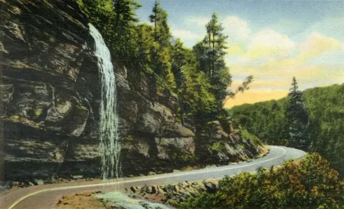 Framed Print : Bridal Veil Falls, Western North Carolina, 1942. Creator: Unknown Framed Print : Bridal Veil Falls, Western North Carolina, 1942. Creator: Unknown