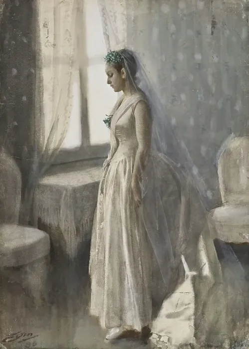 Framed Print : The Bride, 1886. Creator: Anders Leonard Zorn Framed Print : The Bride, 1886. Creator: Anders Leonard Zorn