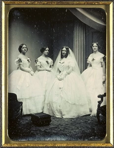 A Bride and Her Bridesmaids, 1851 or later. Creator: Josiah Johnson Hawes (American