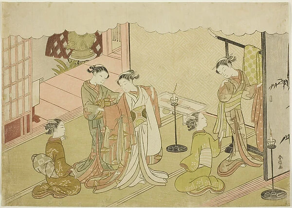 The Bride Changing Clothes (Iro-naoshi), the fifth sheet of the series 'Marriage in Bro... c. 1769. Creator: Suzuki Harunobu