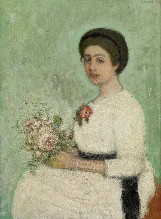 Framed Print : The Bride Josine, 1902-1920. Creator: Jakob Smits Framed Print : The Bride Josine, 1902-1920. Creator: Jakob Smits