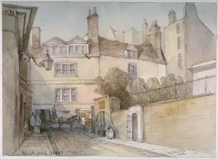Framed Print : Bride Lane, City of London, 1851. Artist: Thomas Colman Dibdin Framed Print : Bride Lane, City of London, 1851. Artist: Thomas Colman Dibdin