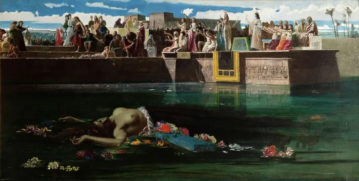 Framed Print : The Bride of the Nile (The Sacrifice of a Virgin to the Nile), 1865. Creator: Faruffini, Federico (1831-1869) Framed Print : The Bride of the Nile (The Sacrifice of a Virgin to the Nile), 1865. Creator: Faruffini, Federico (1831-1869)