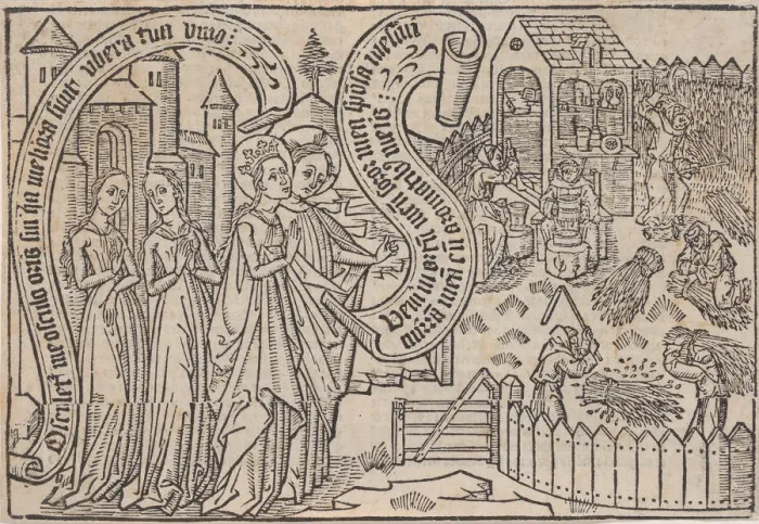 Framed Print : The Bridegroom Showing the Bride His Land, from a Canticum Canticorum... ca. 1460 / 1465 Framed Print : The Bridegroom Showing the Bride His Land, from a Canticum Canticorum... ca. 1460 / 1465