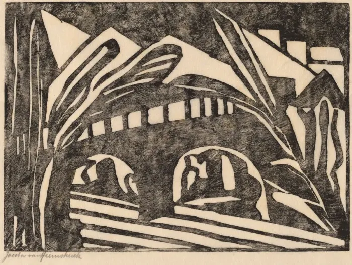 Framed Print : Bridge, 1916. Creator: Jacoba van Heemskerck van Beest Framed Print : Bridge, 1916. Creator: Jacoba van Heemskerck van Beest