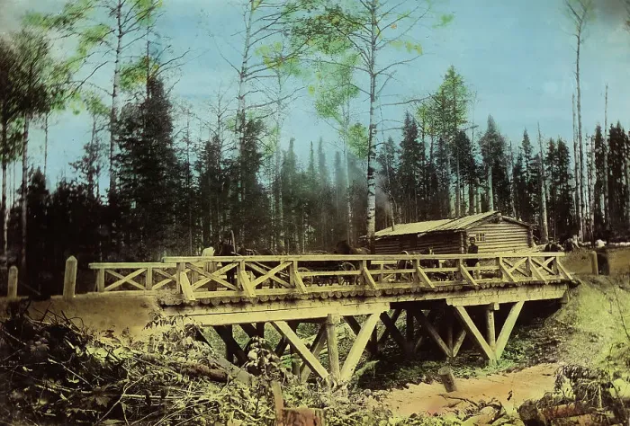 Framed Print : A Bridge of 8 Sazhens Length. Mal'tsevsk-Novosibirsk Road, 1906-1908. Creator: Dorozhno-Stroitel'nyi Otdel Framed Print : A Bridge of 8 Sazhens Length. Mal'tsevsk-Novosibirsk Road, 1906-1908. Creator: Dorozhno-Stroitel'nyi Otdel