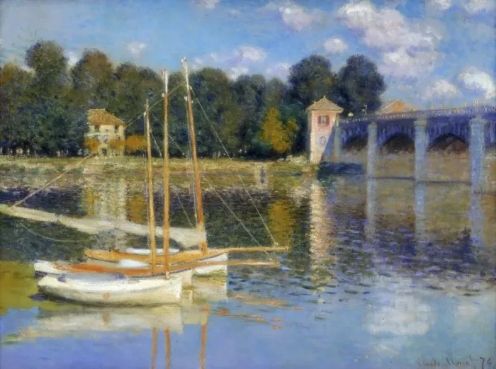 Framed Print : The Bridge at Argenteuil, 1874. Artist: Claude Monet Framed Print : The Bridge at Argenteuil, 1874. Artist: Claude Monet