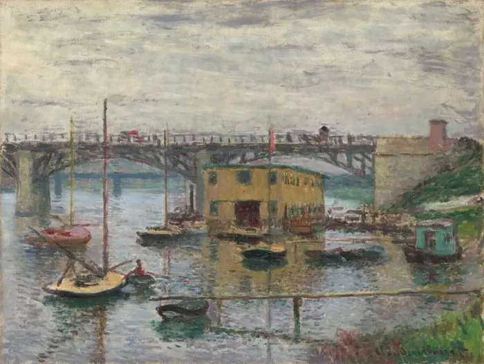 Framed Print : Bridge at Argenteuil on a Gray Day, c. 1876. Creator: Claude Monet Framed Print : Bridge at Argenteuil on a Gray Day, c. 1876. Creator: Claude Monet