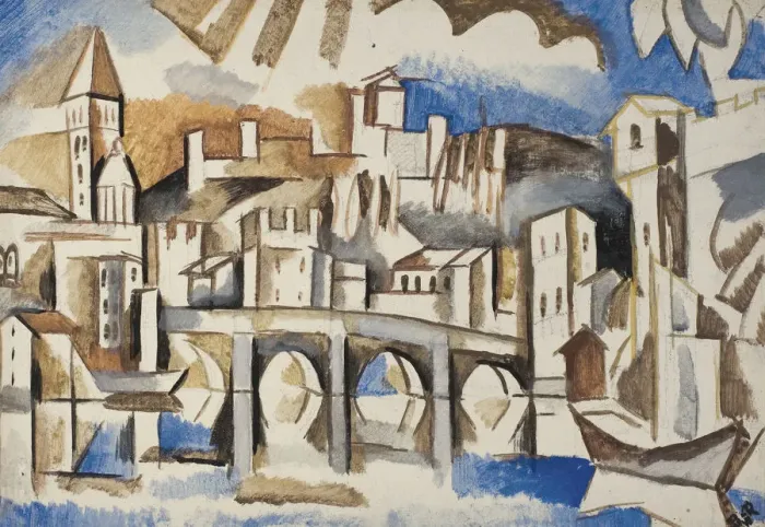 Framed Print : The Bridge. Artist: Baranov-Rossine, Vladimir Davidovich (1888-1942) Framed Print : The Bridge. Artist: Baranov-Rossine, Vladimir Davidovich (1888-1942)