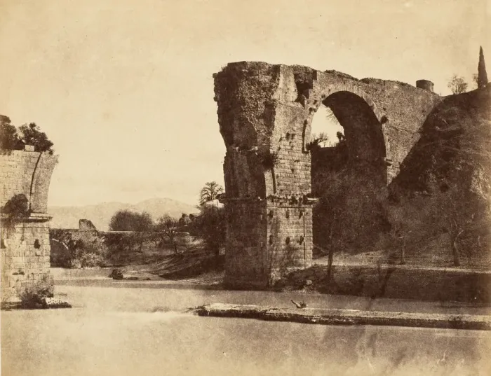 Framed Print : Bridge of Augustus at Nani, 1853-56. Creator: Possibly by Jane Martha St. John Framed Print : Bridge of Augustus at Nani, 1853-56. Creator: Possibly by Jane Martha St. John