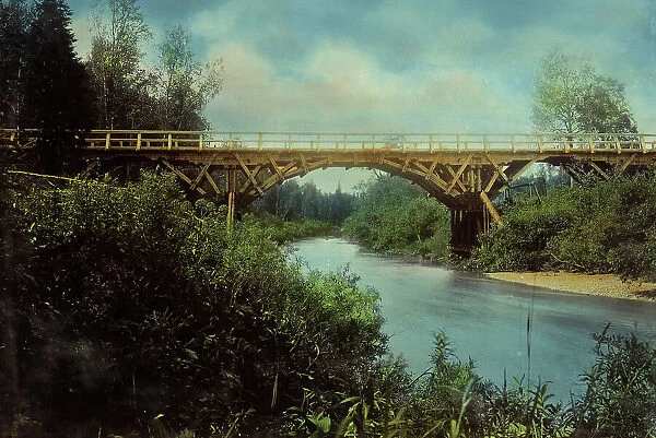 A Bridge Over the Barsa River. Kedrovsko-Alekseevsk Railroad, 1906-1908. Creator: Dorozhno-Stroitel'nyi Otdel