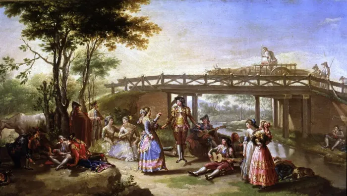 Framed Print : The bridge of the Canal of Madrid, 1784, detail of Painting by Francisco Bayeu Framed Print : The bridge of the Canal of Madrid, 1784, detail of Painting by Francisco Bayeu