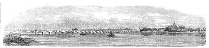 Framed Print : Bridge across the Cauvery, at Trichinopoly, 1854. Creator: Unknown Framed Print : Bridge across the Cauvery, at Trichinopoly, 1854. Creator: Unknown