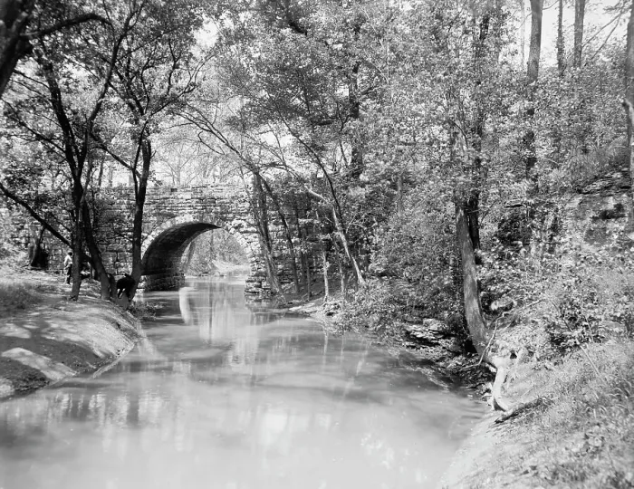 Framed Print : Bridge in Cherokee Park, Louisville, Ky. between 1900 and 1910. Creator: Unknown Framed Print : Bridge in Cherokee Park, Louisville, Ky. between 1900 and 1910. Creator: Unknown