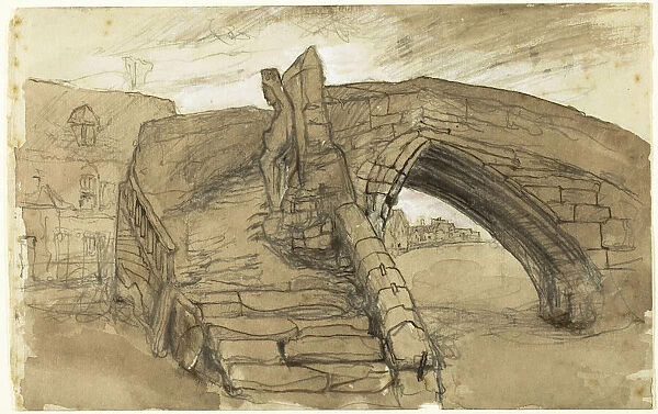 Bridge at Croyland, c. 1860-69. Creator: John Ruskin