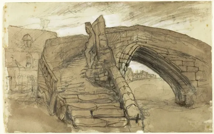 Framed Print : Bridge at Croyland, c. 1860-69. Creator: John Ruskin Framed Print : Bridge at Croyland, c. 1860-69. Creator: John Ruskin