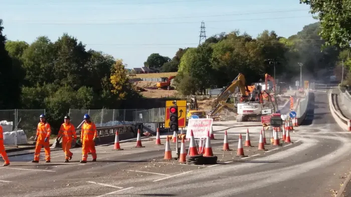 Framed Print : Bridge Demolition over M27 Motorway at Rownhams 2018. Creator: Unknown Framed Print : Bridge Demolition over M27 Motorway at Rownhams 2018. Creator: Unknown
