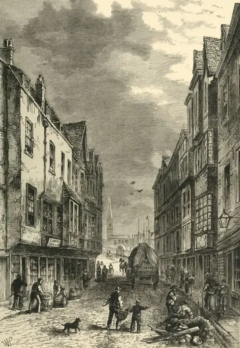 Framed Print : The Bridge-Foot, Southwark, in 1810, (c1878). Creator: Unknown Framed Print : The Bridge-Foot, Southwark, in 1810, (c1878). Creator: Unknown