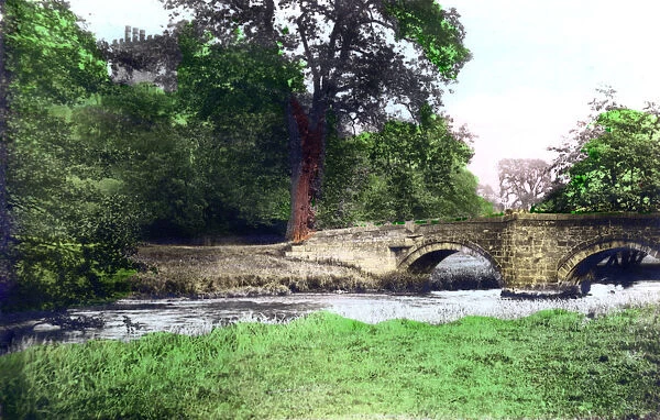 Bridge at Haddon Hall stately home, Derbyshire, 1926. Artist: Cavenders Ltd