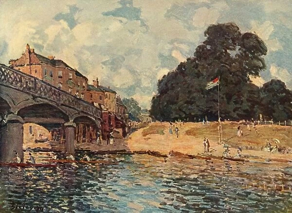 Bridge At Hampton Court, 1874, (1937). Creator: Alfred Sisley