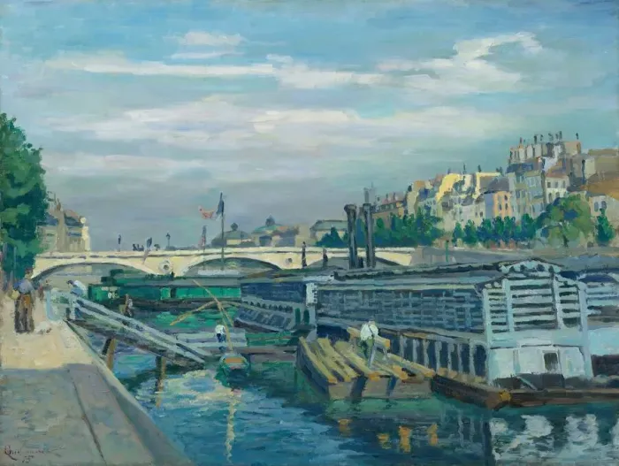 Framed Print : The Bridge of Louis Philippe, 1875. Creator: Armand Guillaumin Framed Print : The Bridge of Louis Philippe, 1875. Creator: Armand Guillaumin