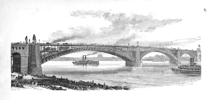Framed Print : The Bridge across the Mississippi at St. Louis, 1883 Framed Print : The Bridge across the Mississippi at St. Louis, 1883
