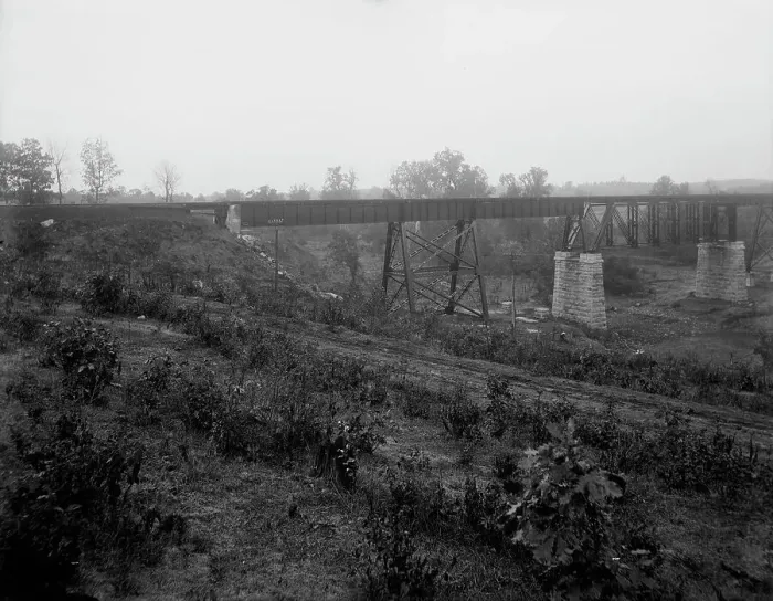 Framed Print : Bridge at Moniteau [County], Mo. 1901 Oct 9. Creator: Unknown