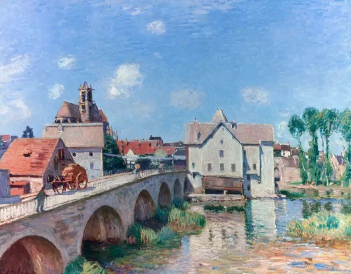 Framed Print : The Bridge at Moret, 1893. Artist: Alfred Sisley Framed Print : The Bridge at Moret, 1893. Artist: Alfred Sisley