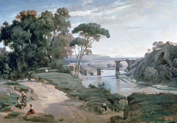 The Bridge at Narni, 1827. Artist: Jean-Baptiste-Camille Corot