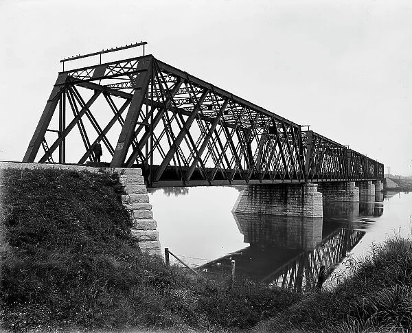 Bridge near Nelson, Rock River, Ill. ca 1898. Creator: Unknown