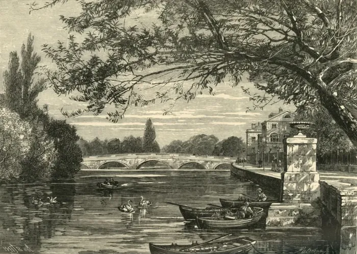 Framed Print : Bridge Over the Ouse, Bedford, 1898. Creator: Unknown Framed Print : Bridge Over the Ouse, Bedford, 1898. Creator: Unknown