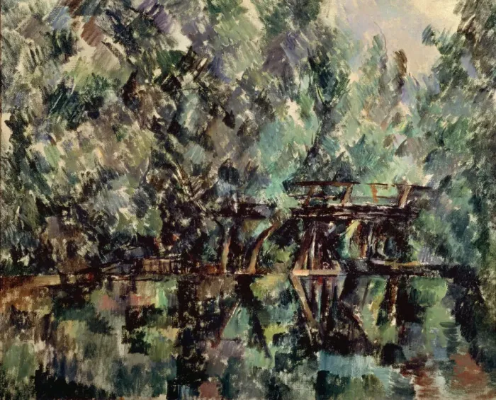 Framed Print : A Bridge over a Pond, c1898. Artist: Paul Cezanne Framed Print : A Bridge over a Pond, c1898. Artist: Paul Cezanne