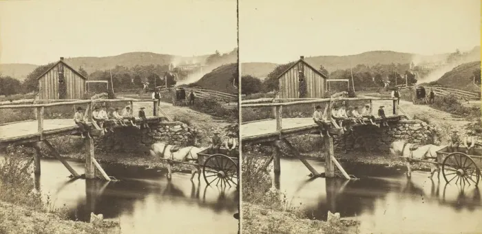 Framed Print : Bridge Over the Ramapo at Greenwood, 1860 / 69. Creator: Anthony & Company Framed Print : Bridge Over the Ramapo at Greenwood, 1860 / 69. Creator: Anthony & Company