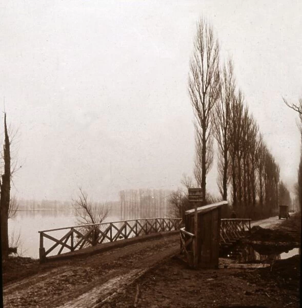 Bridge on the River Ailette, northern France, c1918