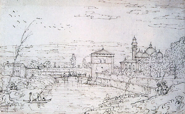 Bridge over the River and Santa Giustina, c1740-1780. Artist: Bernardo Bellotto
