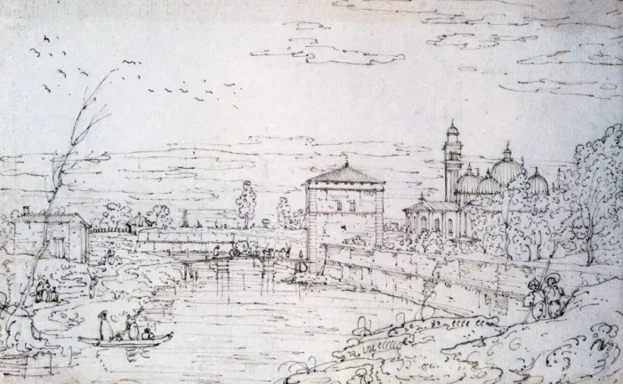 Framed Print : Bridge over the River and Santa Giustina, c1740-1780. Artist: Bernardo Bellotto Framed Print : Bridge over the River and Santa Giustina, c1740-1780. Artist: Bernardo Bellotto
