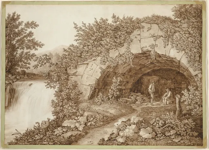 Framed Print : The Bridge of San Paolo, 1793. Creator: Jacob Philip Hackert Framed Print : The Bridge of San Paolo, 1793. Creator: Jacob Philip Hackert