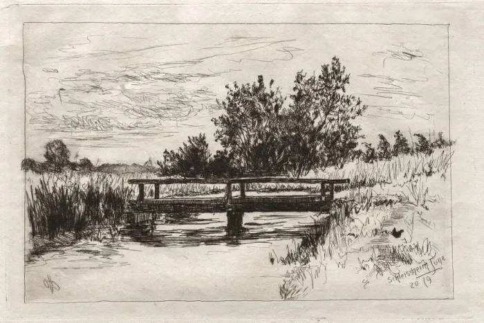 Framed Print : Bridge, Schleissheim, 1879. Creator: Otto H. Bacher (American, 1856-1909) Framed Print : Bridge, Schleissheim, 1879. Creator: Otto H. Bacher (American, 1856-1909)