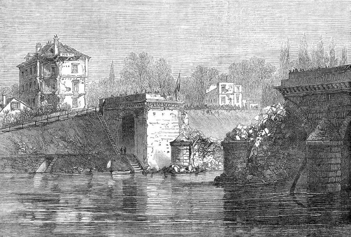 Framed Print : The bridge at Sevres, 1871. Creator: Unknown Framed Print : The bridge at Sevres, 1871. Creator: Unknown